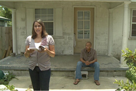 Natasha Trethewey and her brother Joe, still from Congregation, 2010.