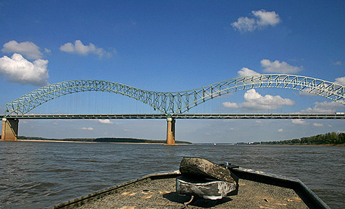 Amie Vanderford, Tennessee Wildlife Resources Agency boat ride on the Mississippi River, Memphis, Tennessee, 2008.