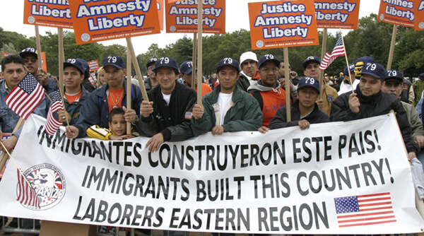 Stan Schnier, Immigrant workers at the final celebration of the Immigrant Workers Freedom Ride, Flushing Meadows Corona Park, New York, New York, October 4, 2003. Stan Schnier, Immigrant workers at the final celebration of the Immigrant Workers Freedom Ride, Flushing Meadows Corona Park, New York, New York, October 4, 2003.