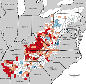 County Economic Status in Appalachia, Fiscal Year 2013, Appalachian Regional Commission. County Economic Status in Appalachia, Fiscal Year 2013, Appalachian Regional Commission.