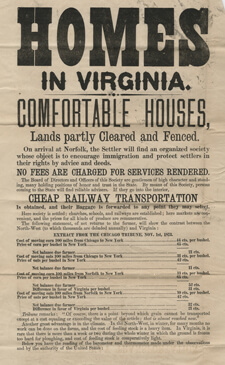 Homes Broadside, 1873. Courtesy of the Library of Virginia.
