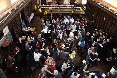 Jakub Lipski, Singers take the parting hand at the close of the first Ireland Sacred Harp Convention, Cork, Ireland, March 6, 2011.