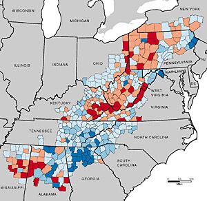 Population Change in Appalachia, 2000-2010, Appalachian Regional Commission. Population Change in Appalachia, 2000-2010, Appalachian Regional Commission.