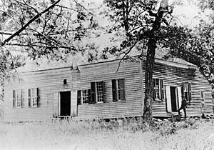 Waxhaw Presbyterian Church, Lancaster County, South Carolina. Built around 1800, it was the third meeting house of the congregation. This is the only known photograph of a meetinghouse the carvers themselves would have seen. Courtesy of Nancy Crockett. Waxhaw Presbyterian Church, Lancaster County, South Carolina. Built around 1800, it was the third meeting house of the congregation. This is the only known photograph of a meetinghouse the carvers themselves would have seen. Courtesy of Nancy Crockett.