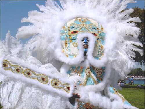 Nick Spitzer, Mardi Gras Indian, New Orleans, Louisiana.