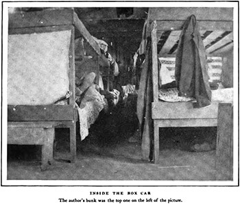 Inside the box car, outside Lockhart, Alabama. Alexander Irvine, "My Life in Peonage," Appleton's Magazine, July 1907, 6. Inside the box car, outside Lockhart, Alabama. Alexander Irvine, "My Life in Peonage," Appleton's Magazine, July 1907, 6.