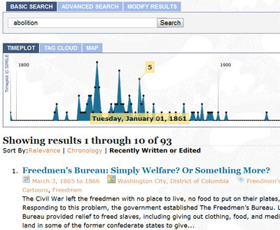 Digital Scholarship Lab, Screenshot from The History Engine: Tools for Collaborative Education & Research, University of Richmond, 2009. Digital Scholarship Lab, Screenshot from The History Engine: Tools for Collaborative Education & Research, University of Richmond, 2009.