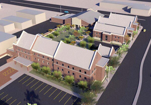 Illustrator's depiction of the Midlands Housing Alliance Transitions Center, 2011.