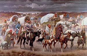 Robert Lindeux, The Trail of Tears, 1942, in the Woolaroc Museum, Bartlesville, Oklahoma, from the Granger Collection.