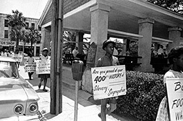 Figure 55. Civil Rights demonstrations around the "slave market," St. Augustine, Florida, 1964. Copyright Associated Press.