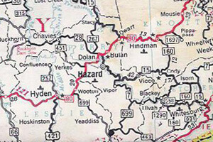 John Cohen map, KY, 1959 John Cohen map, KY, 1959