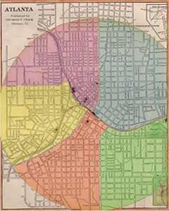George F. Cram, Layout of Atlanta's Ward System (Fourth Ward in blue), 1874. George F. Cram, Layout of Atlanta's Ward System (Fourth Ward in blue), 1874.
