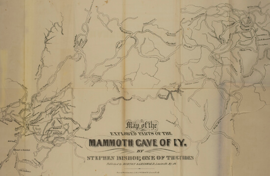 Stephen Bishop, Map of Mammoth Cave, Kentucky, 1845. Stephen Bishop, Map of Mammoth Cave, Kentucky, 1845.