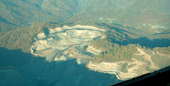 Emily Satterwhite, Aerial view of mountaintop removal site, Southern West Virginia, 2005.