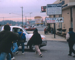 Day Laborers on Buford Highway. Chamblee, Georgia. Photo by Mary Odem, 2001