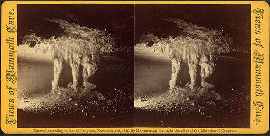 Mandeville Thum, Gothic Chapel, Mammoth Cave, Kentucky, 1876. Mandeville Thum, Gothic Chapel, Mammoth Cave, Kentucky, 1876.