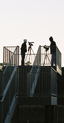  James Peck, Marty Garner and Shenid Bhayroo filming at Avery Island, Louisiana, 2006. 