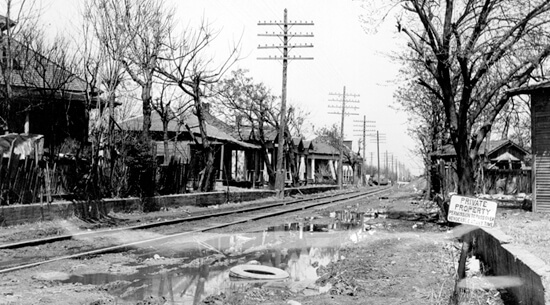 View of Stringtown before the construction of Central Expressway, 1947, courtesy of the Dallas Public Library View of Stringtown before the construction of Central Expressway, 1947, courtesy of the Dallas Public Library