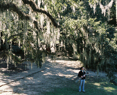 James Peck, Mercer Hathorn on location in Jungle Gardens, Avery Island, Louisiana, 2006.