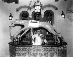 Robertson and Fresh, A Bartender at Colombia Spanish Restaurant supporting dog racing, Ybor City, Florida, April 19, 1942. Catalog no.: R05-00010677. University of South Florida Digital Collections. Robertson and Fresh, A Bartender at Colombia Spanish Restaurant supporting dog racing, Ybor City, Florida, April 19, 1942. Catalog no.: R05-00010677. University of South Florida Digital Collections.