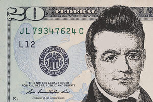 Mock-up of a John Ross $20 bill. Illustration by Adrian Kinloch. Courtesy of Adrian Kinloch, http://steveinskeep.com/the-john-ross-20-bill/.