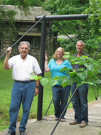 Authors Phillip Obermiller, Chad Berry, and Shaunna Scott, Hindman Settlement School, Hindman, Kentucky, June 5, 2014. Photograph by Rita Ritchie. Courtesy of Hindman Settlement School.