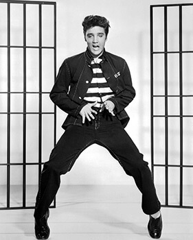 Jailhouse Rock, 1957. Promotional image featuring the film's star Elvis Presley. Courtesy of Metro-Goldwyn-Mayer, Inc. Jailhouse Rock, 1957. Promotional image featuring the film's star Elvis Presley. Courtesy of Metro-Goldwyn-Mayer, Inc.