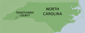 Location of Transylvania County in North Carolina. Map by Southern Spaces, 2014.