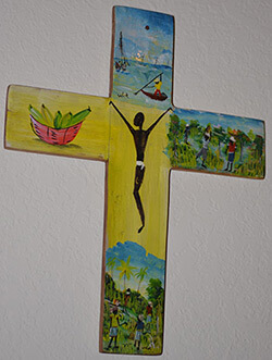 Forest of Artists Haitian Cross, Artisan Project of Port-de-Paix, Haiti, sister diocese to the Archdiocese of Miami. Notre Dame d'Haiti Cathedral, Miami, Florida, February 1, 2014. Photo by Monica Lauzurique. Courtesy of the Archdiocese of Miami. Forest of Artists Haitian Cross, Artisan Project of Port-de-Paix, Haiti, sister diocese to the Archdiocese of Miami. Notre Dame d'Haiti Cathedral, Miami, Florida, February 1, 2014. Photo by Monica Lauzurique. Courtesy of the Archdiocese of Miami.
