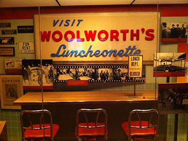 Woolworth's Counter Exhibit, Raleigh, North Carolina, 2012. Photograph by Tim Bounds. Courtesy of Tim Bounds. CC BY-NC 2.0. Woolworth's Counter Exhibit, Raleigh, North Carolina, 2012. Photograph by Tim Bounds. Courtesy of Tim Bounds. CC BY-NC 2.0.