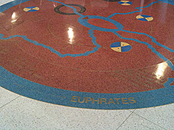 Rivers, Langston Hughes Lobby, Schomburg Center for Research in Black Culture, New York Public Library, New York, New York, May 22, 2011. Flickr photograph by Matt Kingston. This public art installation and peace memorial honors Harlem Renaissance poet Langston Hughes and Arturo A. Schomburg. Creative Commons License CC-BY 2.0. Rivers, Langston Hughes Lobby, Schomburg Center for Research in Black Culture, New York Public Library, New York, New York, May 22, 2011. Flickr photograph by Matt Kingston. This public art installation and peace memorial honors Harlem Renaissance poet Langston Hughes and Arturo A. Schomburg. Creative Commons License CC-BY 2.0.