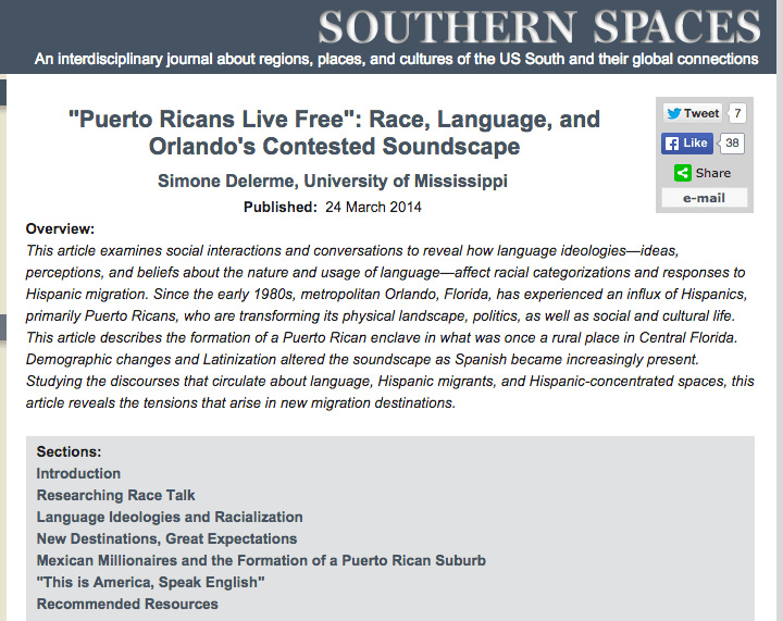 Screenshot of Delerme's article.