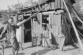 Arkansas squatter's home, along Route 70, 1935. Photograph by Ben Shahn. Courtesy of the Library of Congress, Prints and Photographs Division, LC-USF33- 006029-M1 [P&P]. Despite the geographical and cultural variety found in the state, many common stereotypes about Arkansas treat all Arkansas natives as derivatives of the squatter.