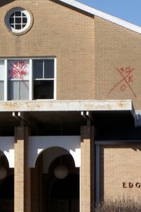 Edgewater Baptist Church, 5900 Paris Avenue, Gentilly, New Orleans, Louisiana, November 23, 2005. Photograph by Lauren Tilton. © Lauren Tilton. Edgewater Baptist Church, 5900 Paris Avenue, Gentilly, New Orleans, Louisiana, November 23, 2005. Photograph by Lauren Tilton. © Lauren Tilton.