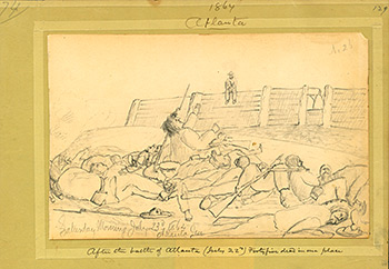Confederate dead after the Battle of Atlanta, July 23, 1864. Sketch by Henry Dwight. Courtesy of Ohio Historical Society. Confederate dead after the Battle of Atlanta, July 23, 1864. Sketch by Henry Dwight. Courtesy of Ohio Historical Society.