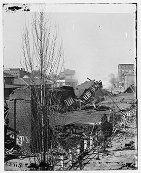Ruins of Atlanta railroad depot, demolished before Sherman's departure, 1864