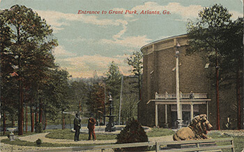 Original Cyclorama building, Grant Park, Atlanta, Georgia, erected 1898. Color postcard, ca. 1910. Original Cyclorama building, Grant Park, Atlanta, Georgia, erected 1898. Color postcard, ca. 1910.