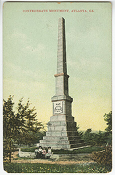 Confederate Obelisk, dedicated to the memory of "Our Confederate Dead," Oakland Cemetery, Atlanta, Georgia. Postcard made in Germany. Confederate Obelisk, dedicated to the memory of "Our Confederate Dead," Oakland Cemetery, Atlanta, Georgia. Postcard made in Germany.