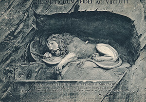 Lion of Lucerne postcard, Lucerne, Switzerland, ca. 1910. Model for the Lion of Atlanta. Lion of Lucerne postcard, Lucerne, Switzerland, ca. 1910. Model for the Lion of Atlanta.