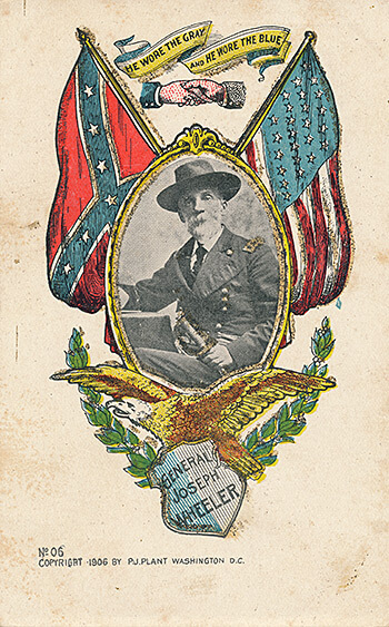 General Joseph Wheeler, one of two former Confederate generals commissioned as major generals in the US Army prior to the 1898 war with Spain, 1906. Image by P. J. Plant. General Joseph Wheeler, one of two former Confederate generals commissioned as major generals in the US Army prior to the 1898 war with Spain, 1906. Image by P. J. Plant.
