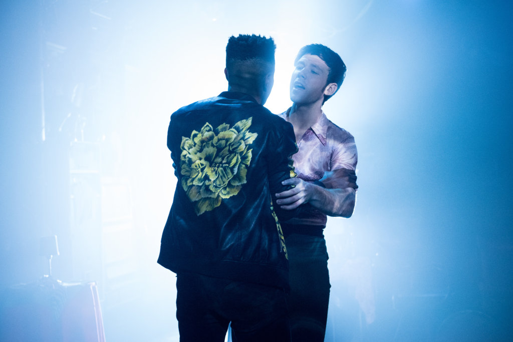 Jeremy Pope (Wes) and Taylor Frey (Patrick), Lynn Redgrave Theater, New York, February 2017